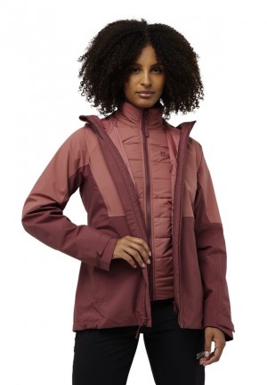 Red Women Jack Wolfskin Glaabach 3in1 Jackets | 36677396