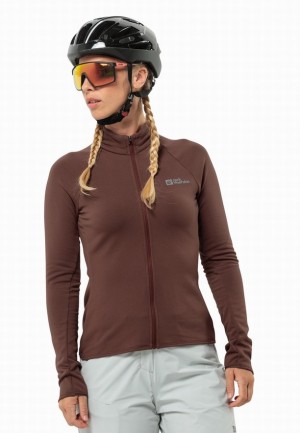 Red Women Jack Wolfskin Gravex Thermo Fz Fleece Jackets | 82989670