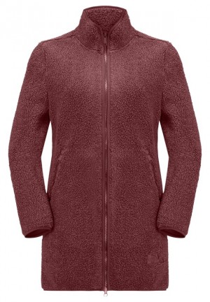 Red Women Jack Wolfskin High Curl Coats | 40665885