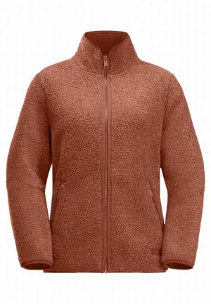 Red Women Jack Wolfskin High Curl Fleece Jackets | 16575844