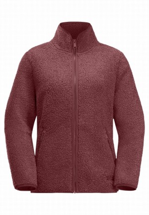Red Women Jack Wolfskin High Curl Fleece Jackets | 97845334