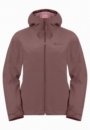 Red Women Jack Wolfskin Highest Peak 3l Rain Jackets | 29981079