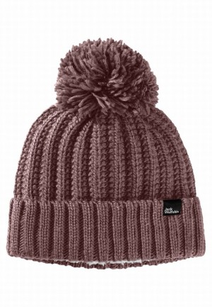 Red Women Jack Wolfskin Highloft Knit Beanie | 88003860