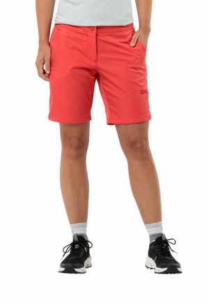 Red Women Jack Wolfskin Hiking Alpine Shorts | 21681504