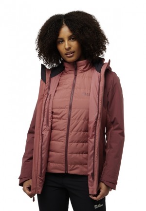 Red Women Jack Wolfskin Hunberg 3in1 Jackets | 20701900