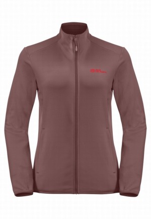 Red Women Jack Wolfskin Kolbenberg Fz Fleece Jackets | 26980820