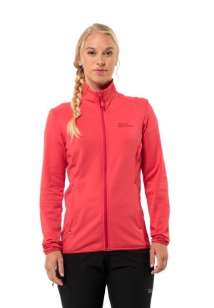 Red Women Jack Wolfskin Kolbenberg Fz Fleece Jackets | 89228277