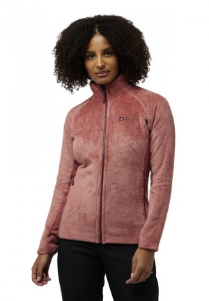 Red Women Jack Wolfskin Rotwand Fz Fleece Jackets | 99698097