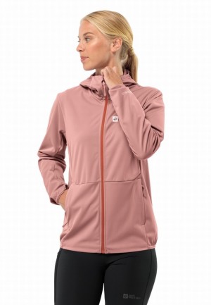 Rose Women Jack Wolfskin Feldberg Hoody Softshell Jackets | 97308729