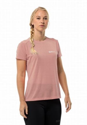 Rose Women Jack Wolfskin Vonnan S/s T Shirts | 37943546