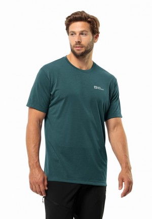 Turquoise Men Jack Wolfskin Vonnan S/s T Shirts | 82603130