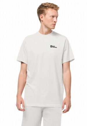 White Men Jack Wolfskin Essential T Shirts | 97887048
