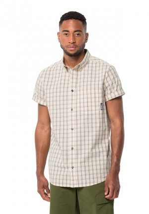 White Men Jack Wolfskin Hot Springs Shirts | 99935531