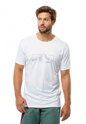 White Men Jack Wolfskin Peak Graphic T Shirts | 17577567