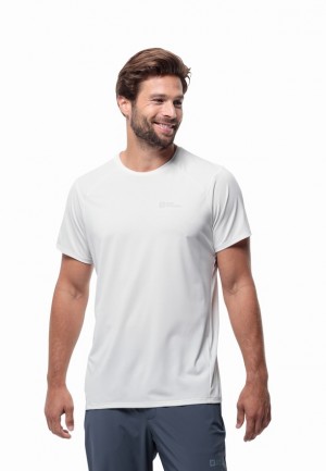 White Men Jack Wolfskin Prelightrail T Shirts | 95981739