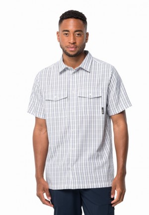 White Men Jack Wolfskin Thompson Shirts | 73597137