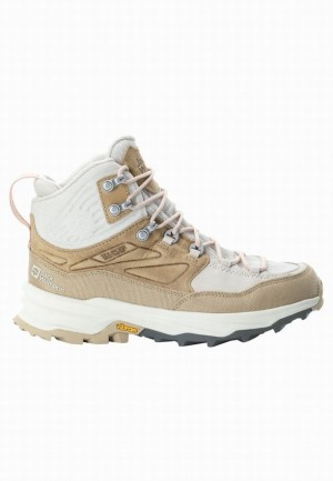 White Women Jack Wolfskin Cyrox Texapore Mid Hiking Shoes | 46174154