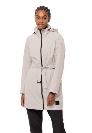 White Women Jack Wolfskin Norden Port Raincoat | 45239877