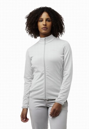 White Women Jack Wolfskin Prelight Trail Fz Jackets | 22623876
