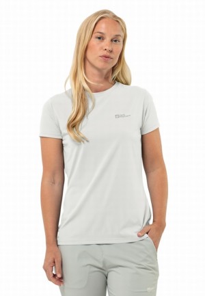 White Women Jack Wolfskin Prelightrail T Shirts | 22935922