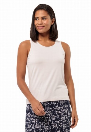 White Women Jack Wolfskin Travel Tank Top | 71302067