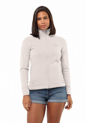 White Women Jack Wolfskin Waldsee Fleece Jackets | 76428411