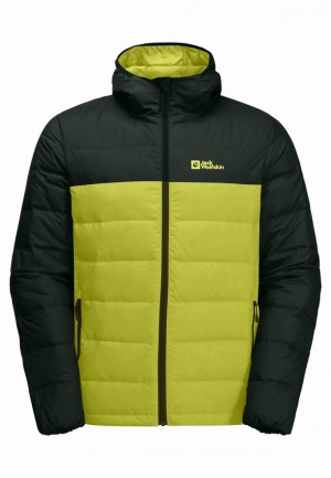 Yellow Men Jack Wolfskin Ather Hoody Down Jackets | 11739434