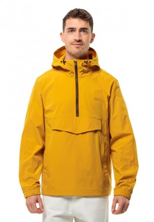 Yellow Men Jack Wolfskin Desert Wind Overhead Jackets | 34356827