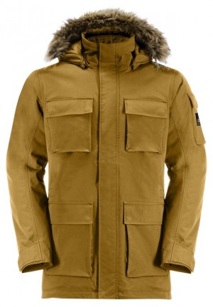 Yellow Men Jack Wolfskin Glacier Canyon Coats | 20671818