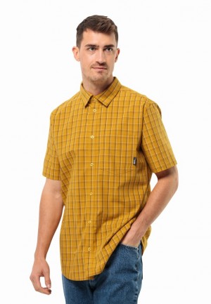 Yellow Men Jack Wolfskin Hot Springs Shirts | 80172735