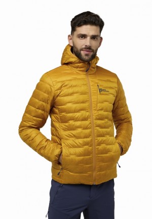 Yellow Men Jack Wolfskin Passamani Hoody Down Jackets | 10146659