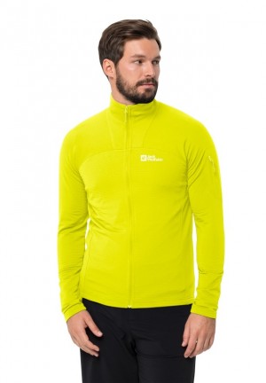 Yellow Men Jack Wolfskin Prelight Fz Fleece Jackets | 91115966