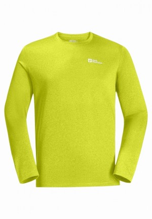 Yellow Men Jack Wolfskin Skyhermal L/s T Shirts | 33936977
