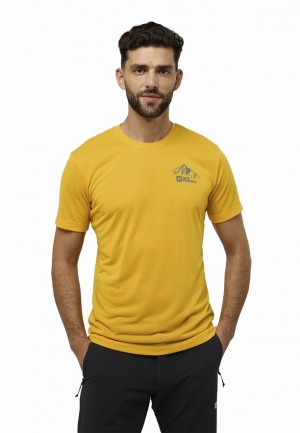 Yellow Men Jack Wolfskin Vonnan Graphic T Shirts | 28976066
