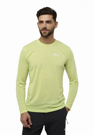 Yellow Men Jack Wolfskin Vonnan Ls T Shirts | 48384413