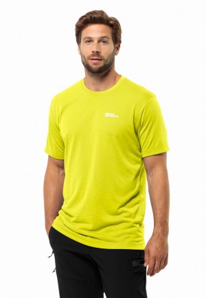 Yellow Men Jack Wolfskin Vonnan S/s T Shirts | 37960024