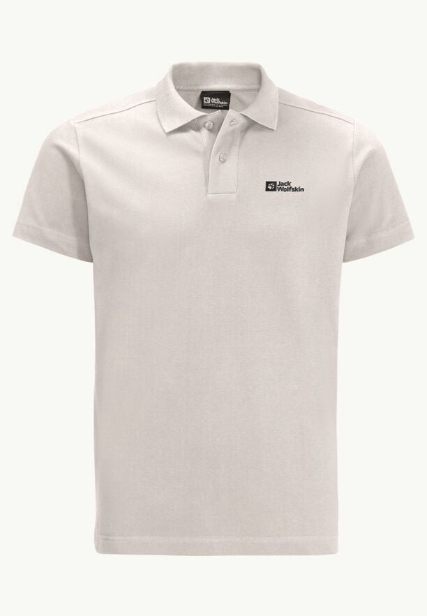 Beige Men Jack Wolfskin Essential Polo Shirts | 46043324