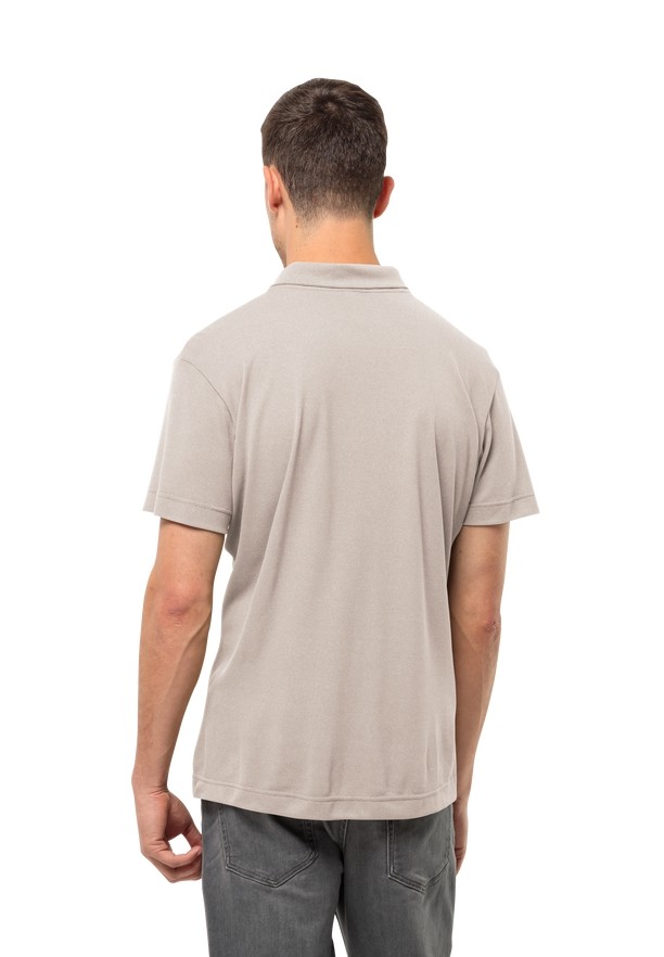 Beige Men Jack Wolfskin Pikeh Polo Shirts | 62981410
