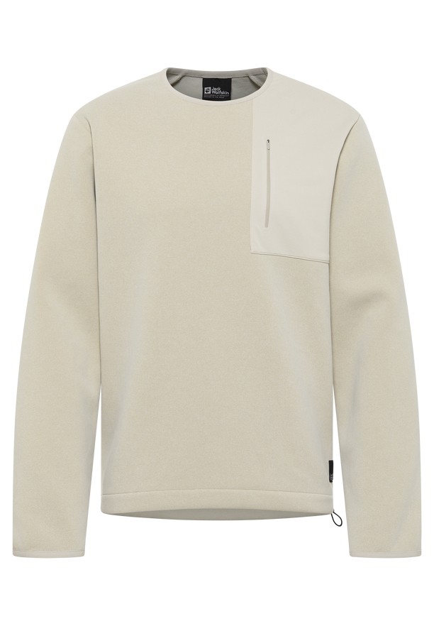 Beige Men Jack Wolfskin Wanderest Pullover Jumpers | 82831634