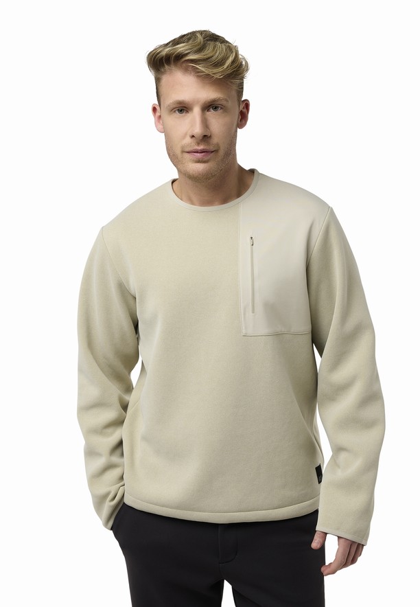 Beige Men Jack Wolfskin Wanderest Pullover Jumpers | 82831634