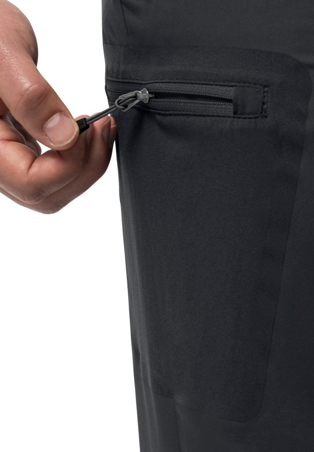 Black Men Jack Wolfskin Active Track Pant Hiking Pants | 62950959
