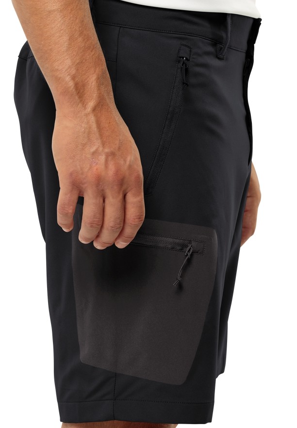 Black Men Jack Wolfskin Active Track Shorts | 96248587