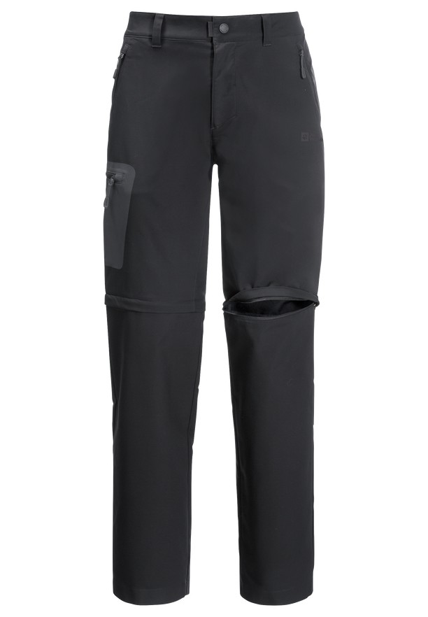 Black Men Jack Wolfskin Active Track Zip Off Hiking Pants | 79326491