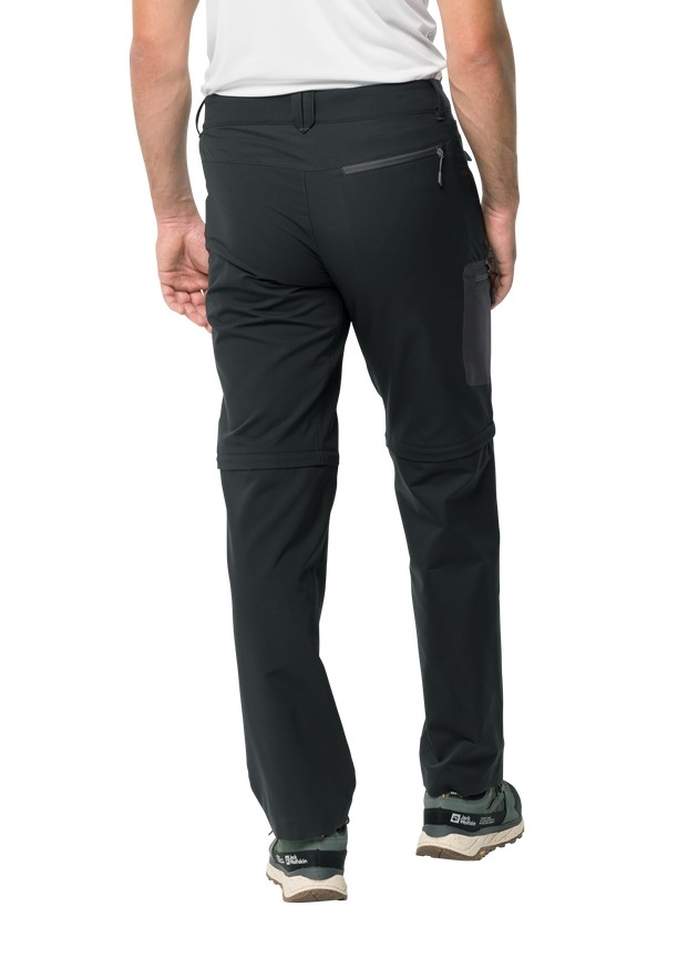 Black Men Jack Wolfskin Active Track Zip Off Hiking Pants | 79326491