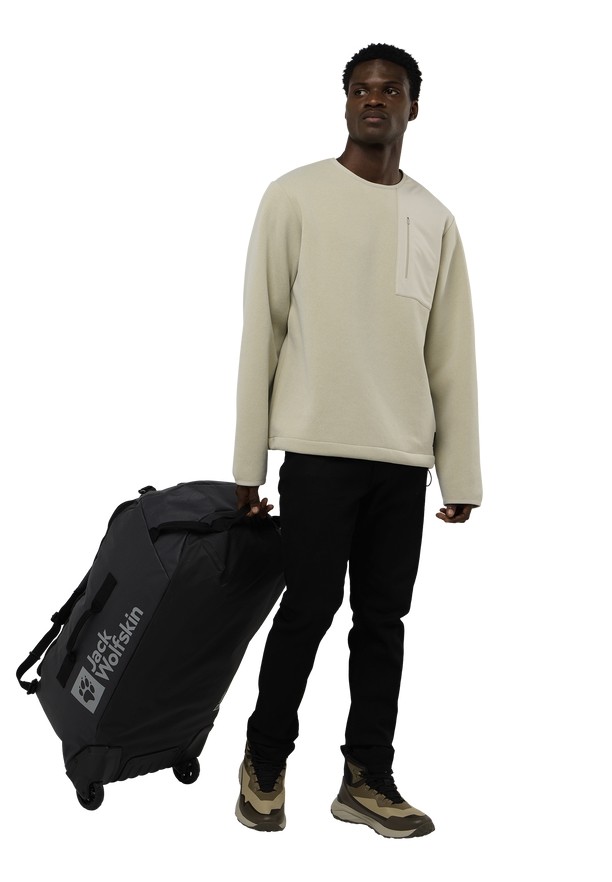 Black Men Jack Wolfskin All-in Wheeler 90 Duffle Bags | 56408608