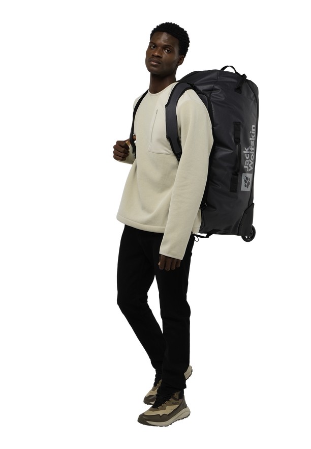 Black Men Jack Wolfskin All-in Wheeler 90 Duffle Bags | 56408608