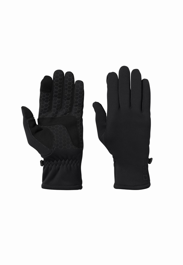 Black Men Jack Wolfskin Allrounder Gloves | 15407518