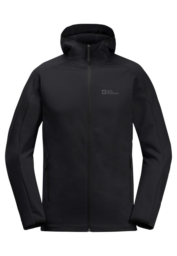 Black Men Jack Wolfskin Alpgrat Hooded Fz Fleece Jackets | 35969660