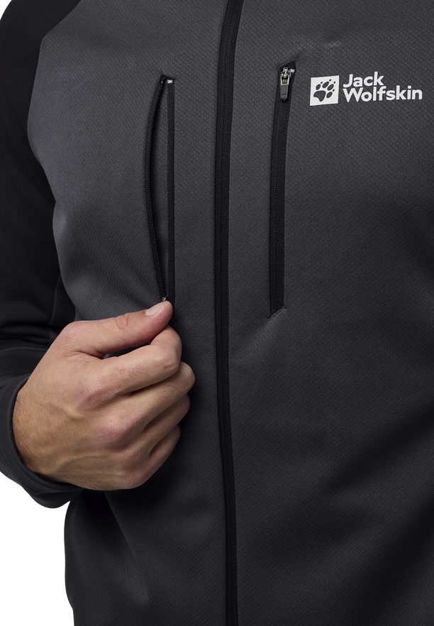 Black Men Jack Wolfskin Alpgrat Xt Fleece Jackets | 62878415