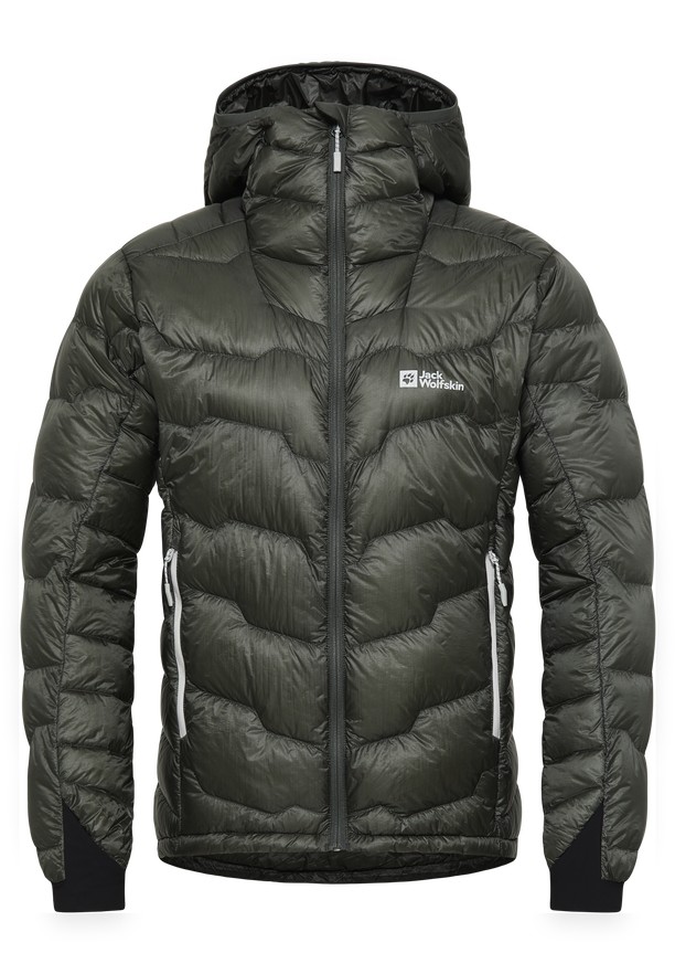 Black Men Jack Wolfskin Alpspitze Hoody Down Jackets | 58916171